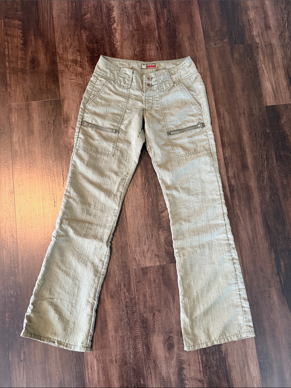 Vintage lei Sage Green Flare Wide-Leg Jeans